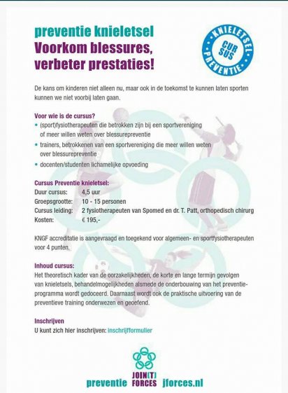 Cursus Preventie Knieletsel 3 oktober